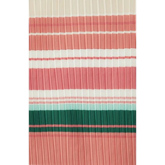 J Jill Scarf Square Neckerchief Pleated Stripe NEW 27x27 Contrast Border - Picture 4 of 5